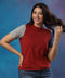 Three Tone Sleeve Contrast Maroon Tshirt